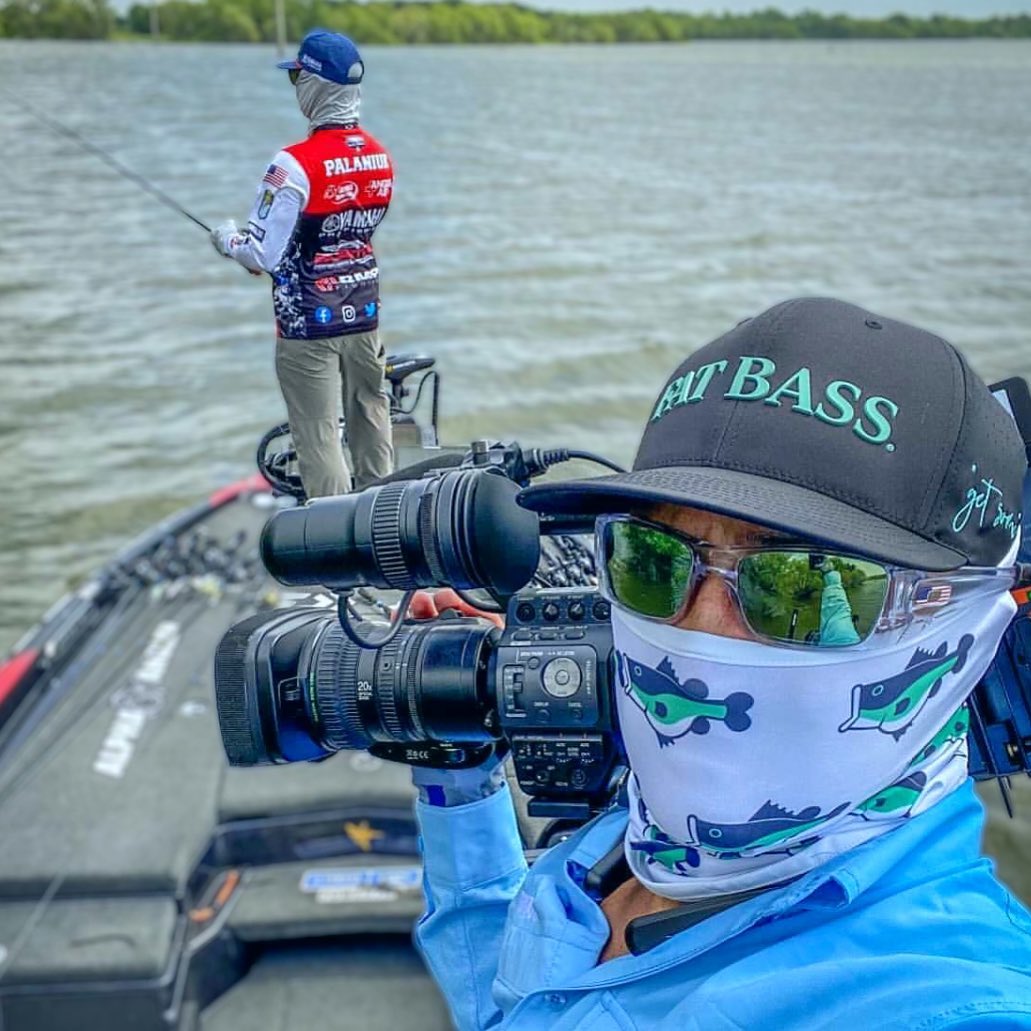 @jake_latendresse sporting the “performance elite” while filming @brandonpalaniuk at the Bassmaster Classic!