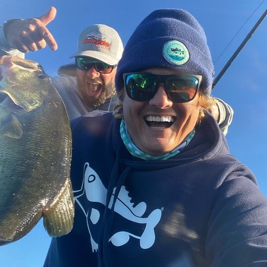 Happy fishermen with Fat Bass