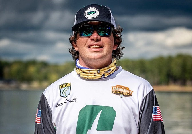 Bassmaster Pro Angler Louis Manetti wearing Fat Bass Topwater Hat